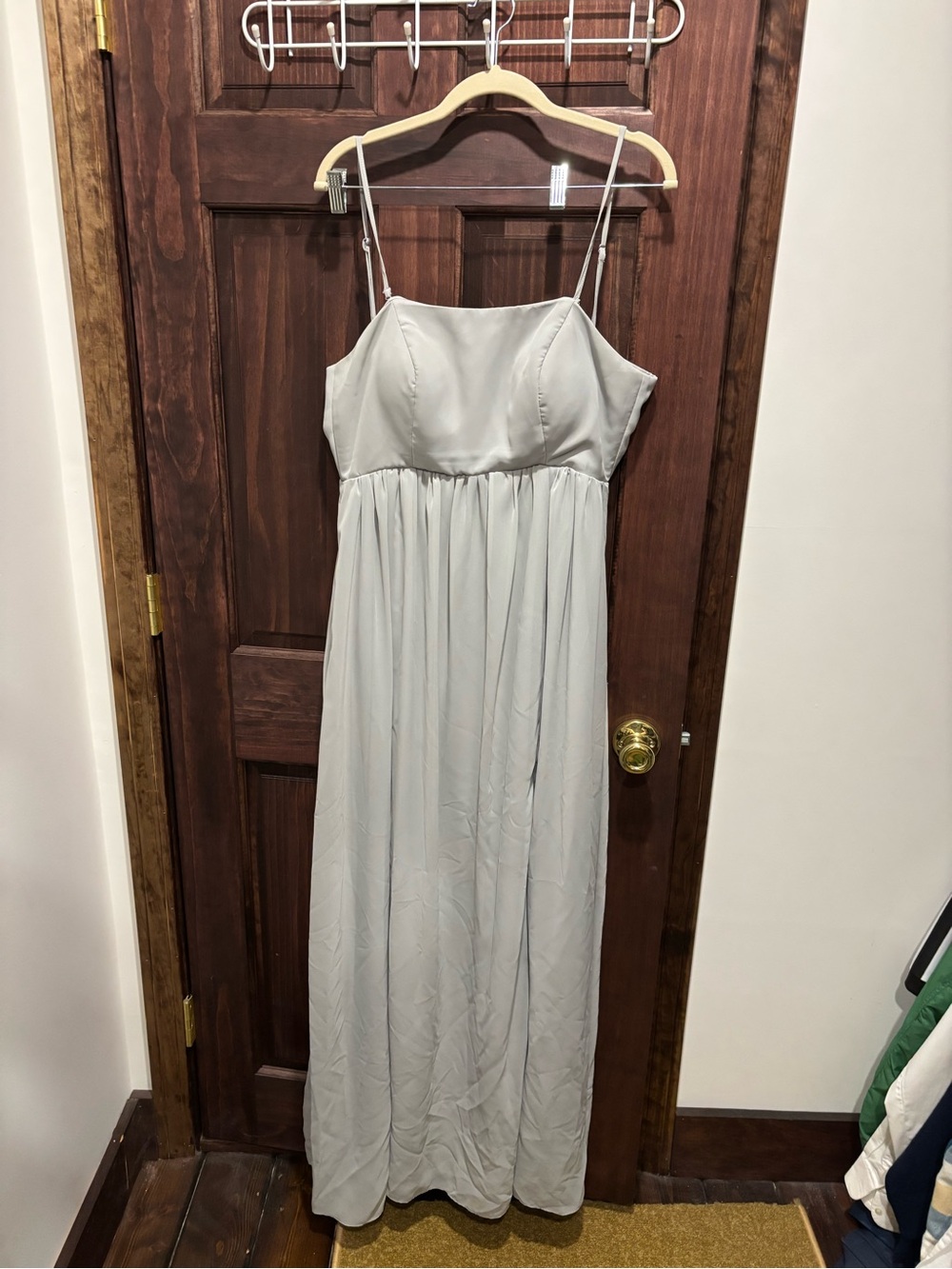 Light Gray Spaghetti-Strap Maxi Dress